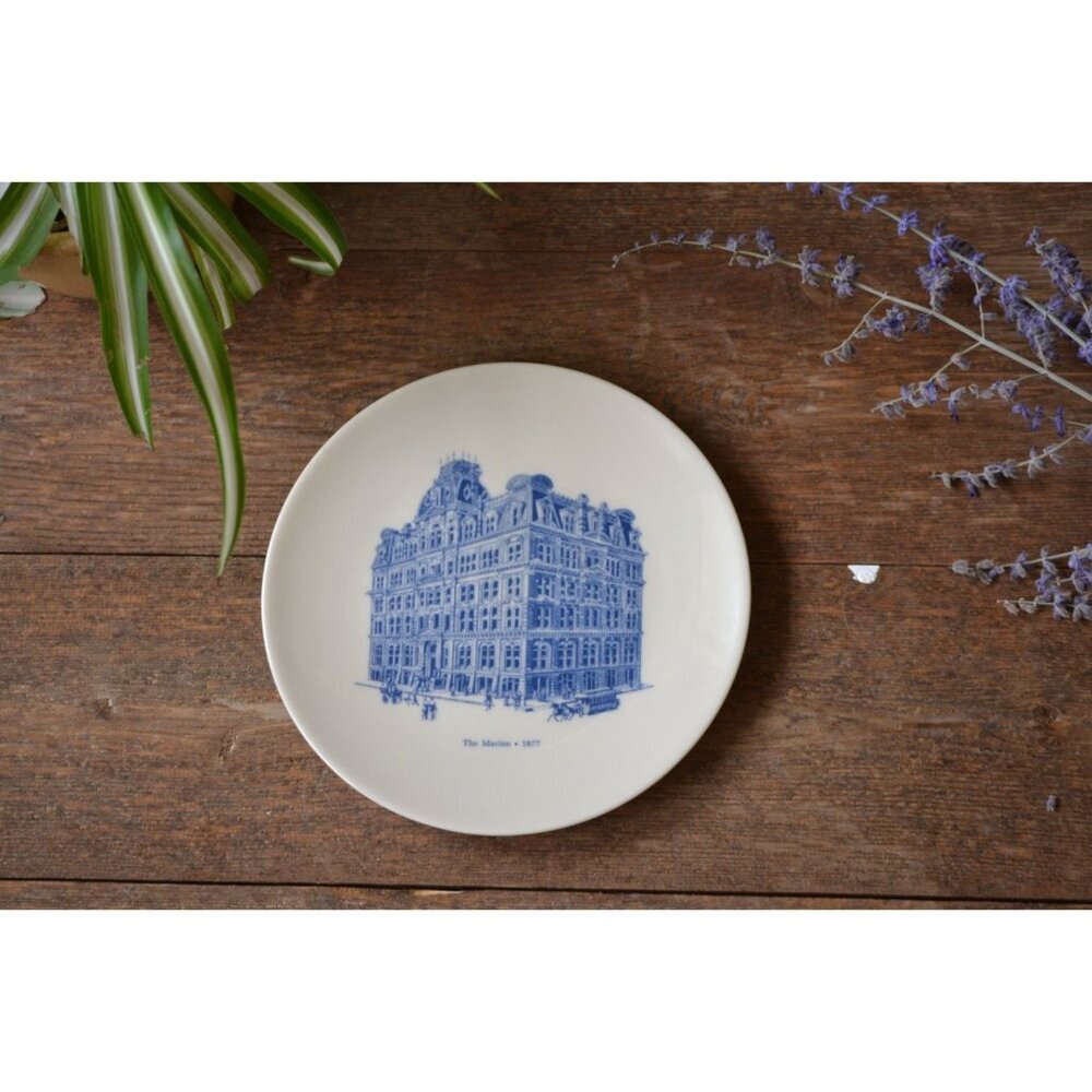 VTG Lenox Collectible Plate The Marine Mitchell Plaza 1982/ blue architecture